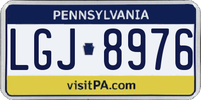 PA license plate LGJ8976