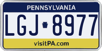 PA license plate LGJ8977