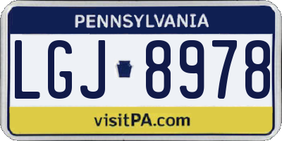 PA license plate LGJ8978