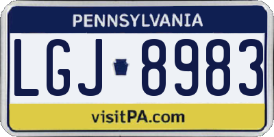 PA license plate LGJ8983