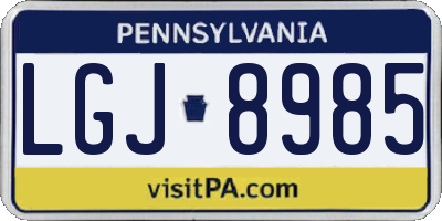 PA license plate LGJ8985