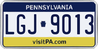 PA license plate LGJ9013