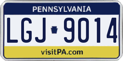 PA license plate LGJ9014