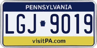 PA license plate LGJ9019