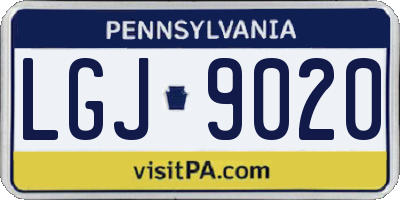 PA license plate LGJ9020