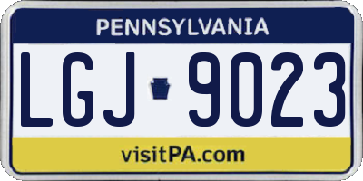 PA license plate LGJ9023