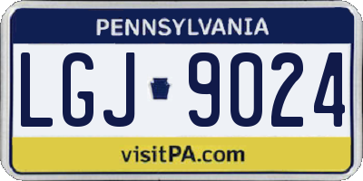 PA license plate LGJ9024