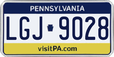 PA license plate LGJ9028