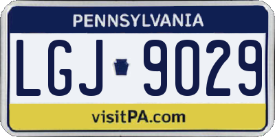 PA license plate LGJ9029