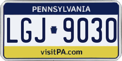 PA license plate LGJ9030