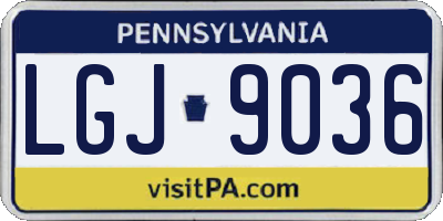 PA license plate LGJ9036