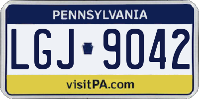 PA license plate LGJ9042
