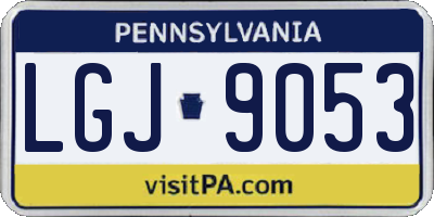 PA license plate LGJ9053