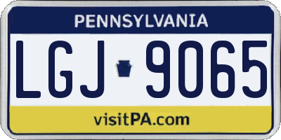 PA license plate LGJ9065