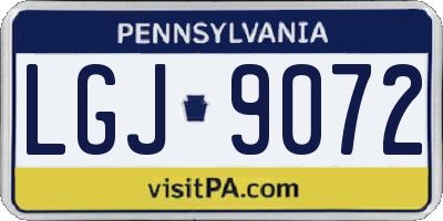 PA license plate LGJ9072
