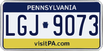 PA license plate LGJ9073