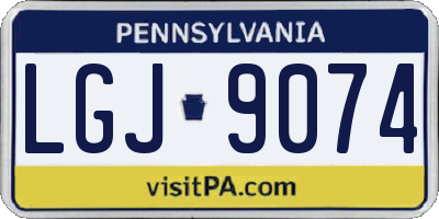 PA license plate LGJ9074
