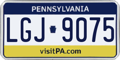 PA license plate LGJ9075