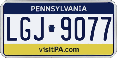 PA license plate LGJ9077