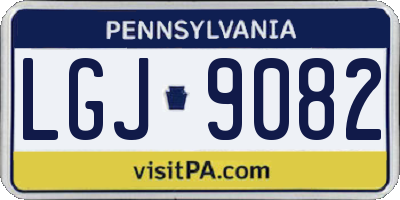 PA license plate LGJ9082