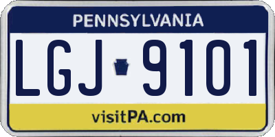 PA license plate LGJ9101
