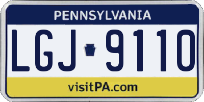 PA license plate LGJ9110