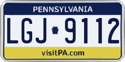 PA license plate LGJ9112