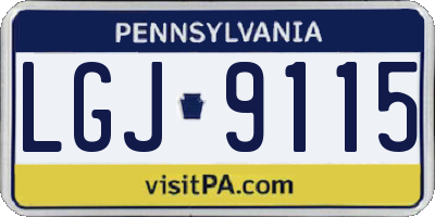 PA license plate LGJ9115