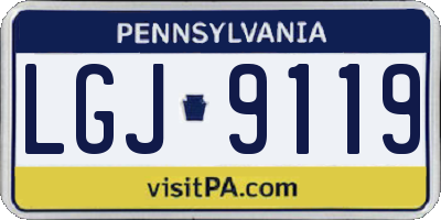 PA license plate LGJ9119