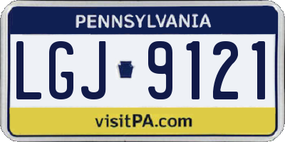 PA license plate LGJ9121