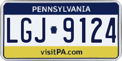 PA license plate LGJ9124