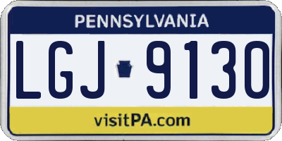 PA license plate LGJ9130