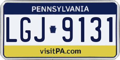 PA license plate LGJ9131