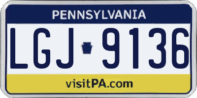 PA license plate LGJ9136
