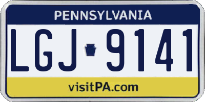 PA license plate LGJ9141