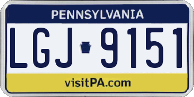 PA license plate LGJ9151