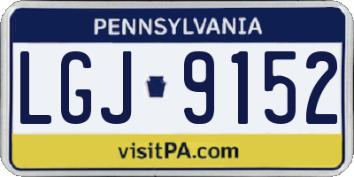PA license plate LGJ9152