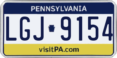 PA license plate LGJ9154