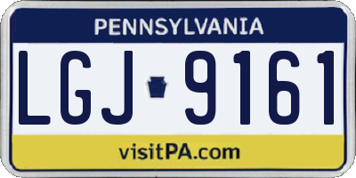 PA license plate LGJ9161