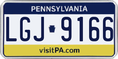 PA license plate LGJ9166