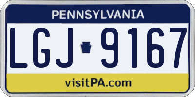 PA license plate LGJ9167