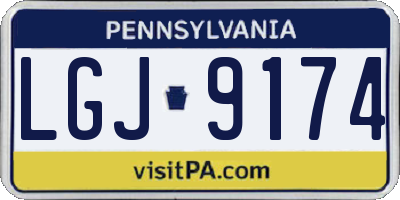 PA license plate LGJ9174