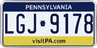 PA license plate LGJ9178