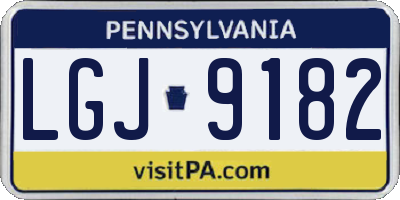 PA license plate LGJ9182