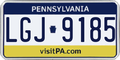 PA license plate LGJ9185