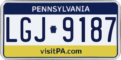 PA license plate LGJ9187