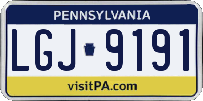 PA license plate LGJ9191