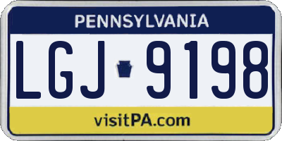 PA license plate LGJ9198