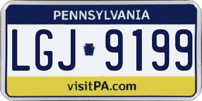 PA license plate LGJ9199