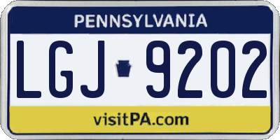 PA license plate LGJ9202
